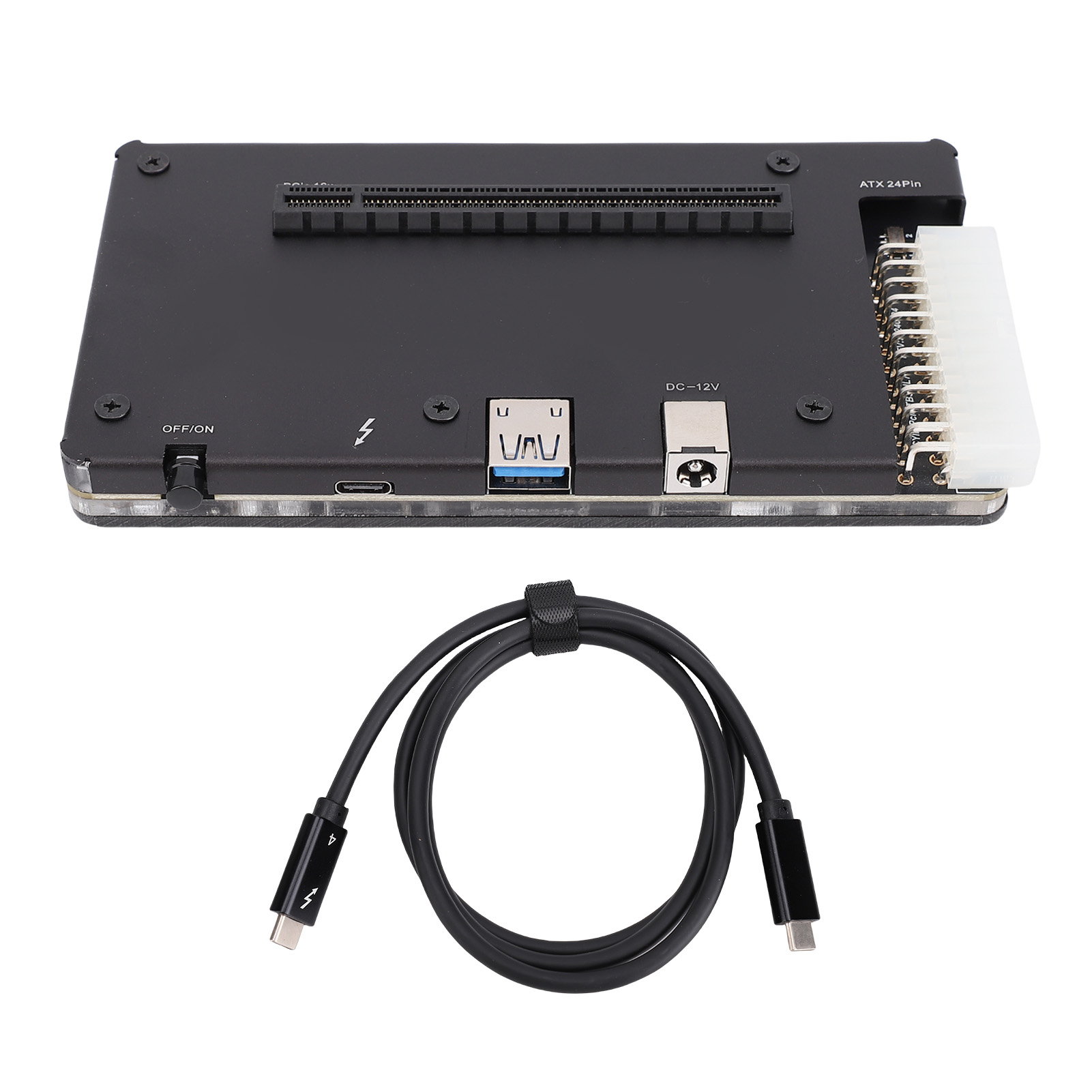 Thunderbolt 4 External Gpu Enclosure - Thunderbolt 4対応グラフィックカードドック用プロフェッショナル外付けGPUエンクロージャー。USB4.0、ATX 24ピン、PCIEインターフェースを搭載。1mケーブル付属。